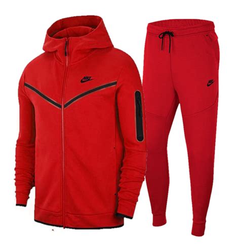 Nike Tech heren trainingspak, trainingsbroek rood